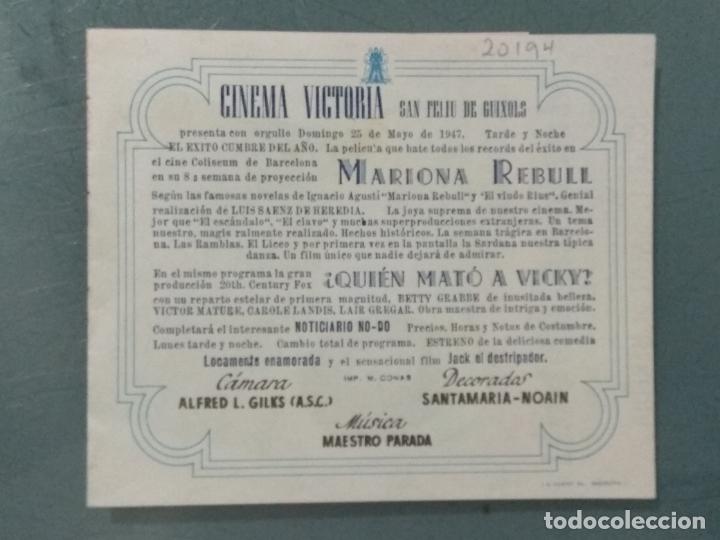 Cine: MARIONA REBULL - PROGRAMA DE CINE DOBLE - Foto 3
