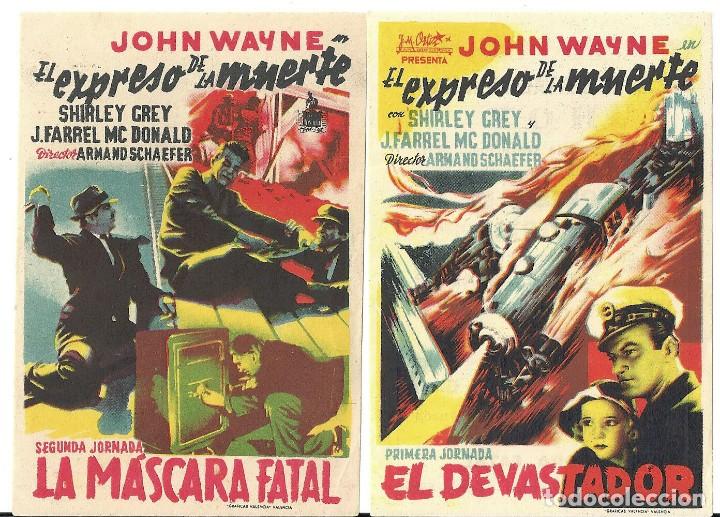 Cine: ZE33D EL EXPRESO DE LA MUERTE SET 2 PROGRAMAS SENCILLOS JOHN WAYNE JORNADAS - Foto 1