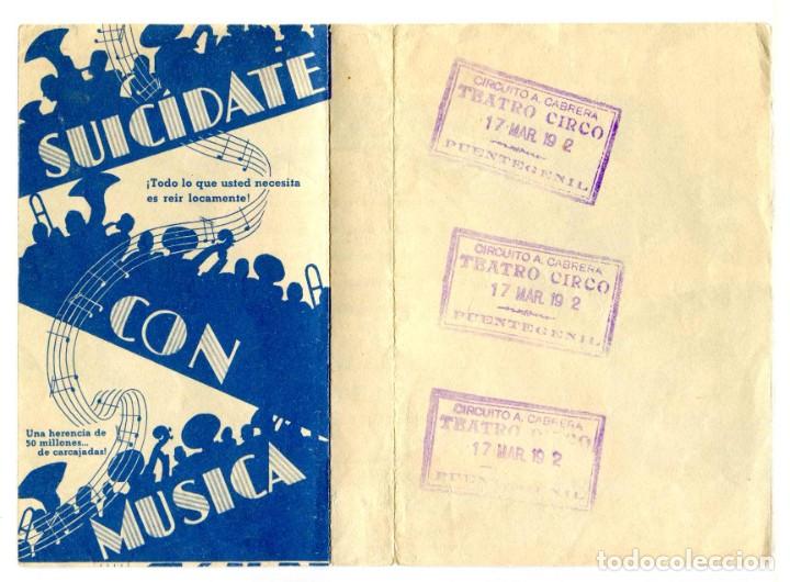Cine: SUIC&Iacute;DATE CON M&Uacute;SICA, con Hugh Herbert. - Foto 1