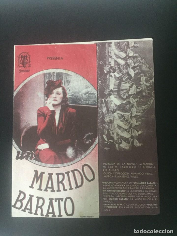 Cine: UN MARIDO BARATO - PROGRAMA DOBLE - REVERSO SIN IMPRIMIR - Foto 1