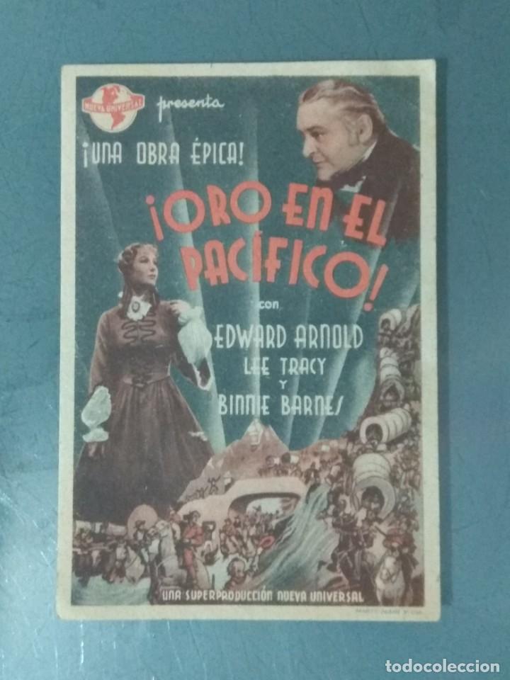 Cine: ORO EN EL PACIFICO. PROGRAMA SENCILLO EN FORMA DE TARJETA. - Foto 1