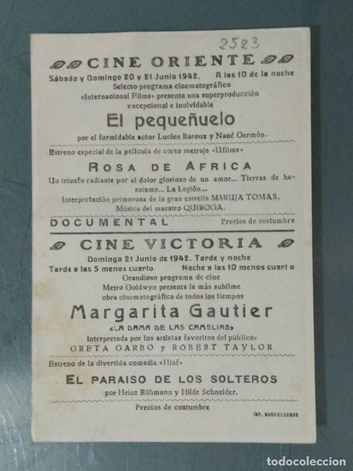 Cine: MARGARITA GAUTIER. PROGRAMA SENCILLO ORIGINAL. - Foto 2
