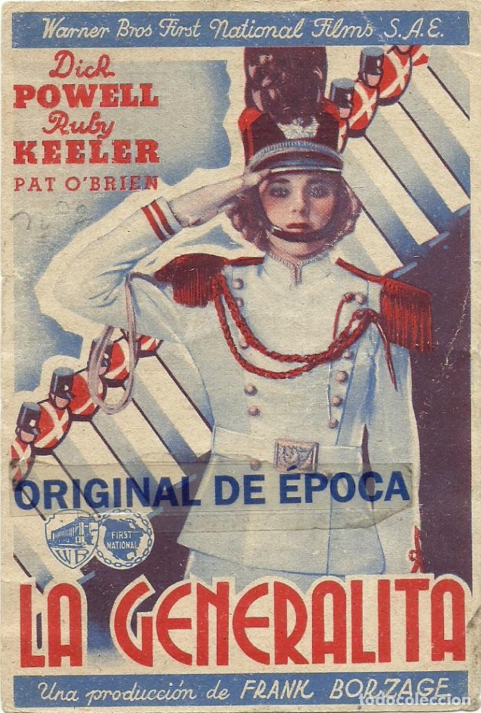 Cine: (PG-190659B)LA GENERALITA PROGRAMA TARJETA WARNER DICK POWELL RUBY KEELER TYRONE POWER - Foto 1