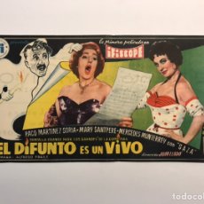 Cine: LUCENA CINE ESPAÑA, FOLLETO EL DIFUNTO ES UN VIVO, PACO M. SORIA, MARY SANTPERE, SAZA (A.1956). Lote 227231640