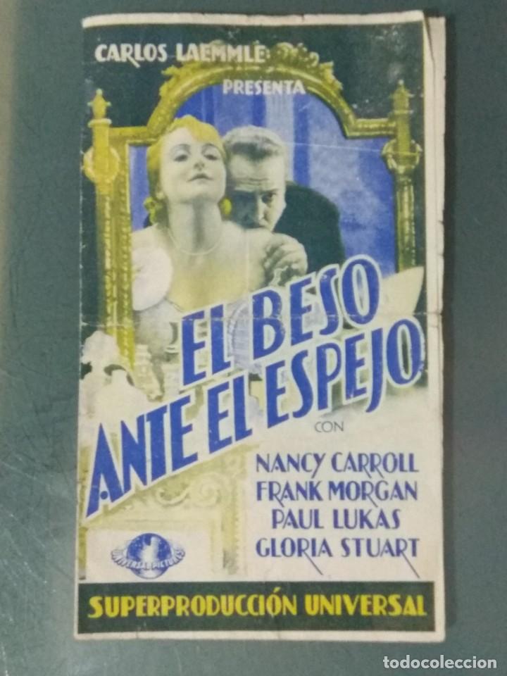 Cine: EL BESO ANTE EL ESPEJO. PROGRAMA DE CINE DOBLE. - Foto 1