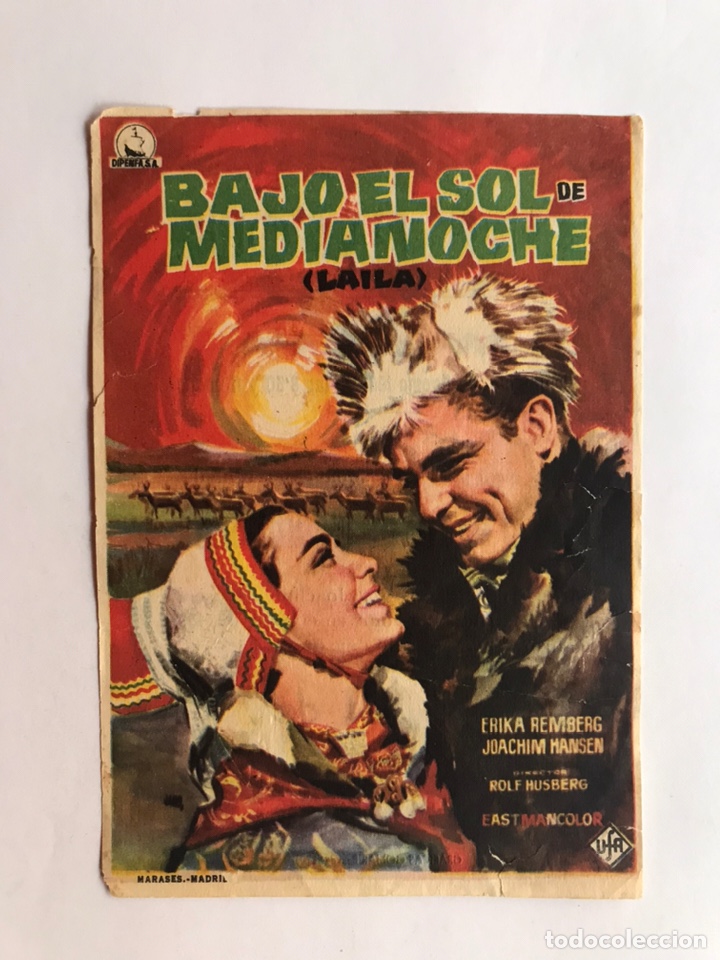 Cine: BEAS DE AEGURA, CINE PARQUE. BAJO EL SOL DE MEDIANOCHE, Folleto de mano.,(a.1960?)