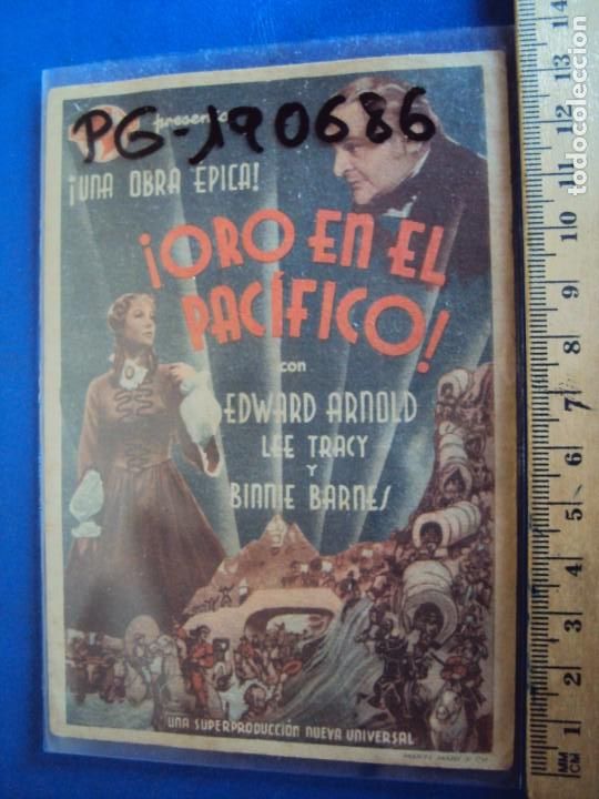 Cine: (PG-190686)PROGRAMA DE CINE ORIGINAL. ORO EN EL PACIFICO. EDWARD ARNOLD - Foto 1