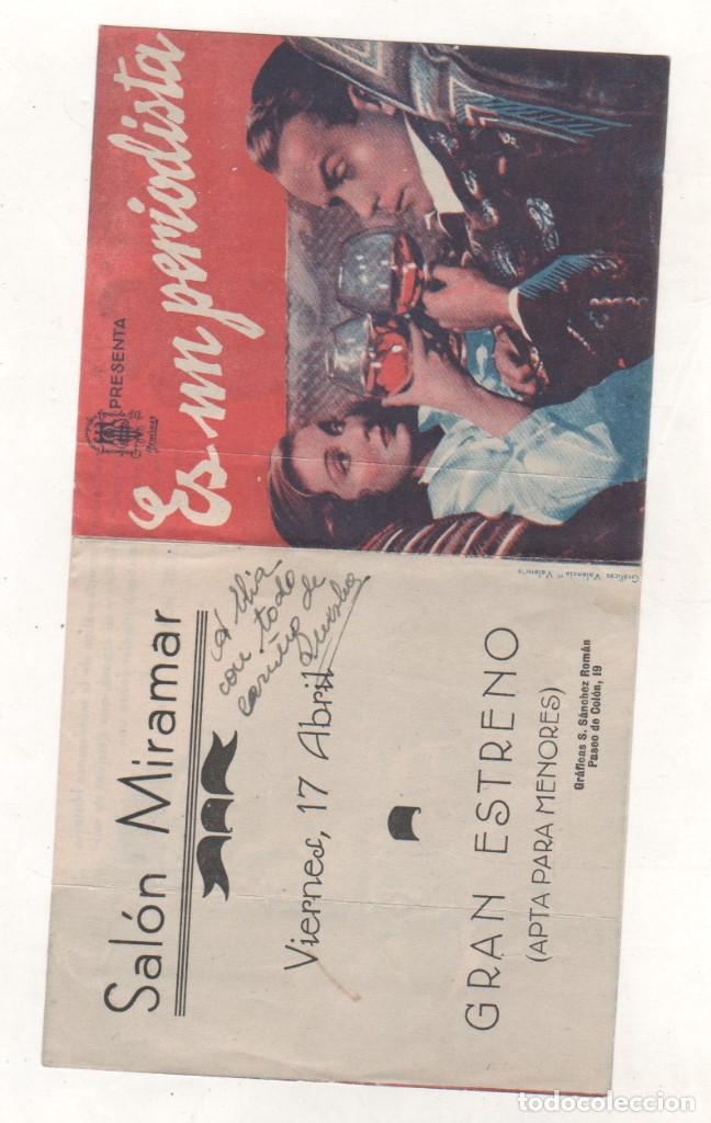  Flyers Publicitaires de films Anciens: Programa de cine Es un periodista. Sal&oacute;n Miramar. Gr&aacute;ficas Valencia.