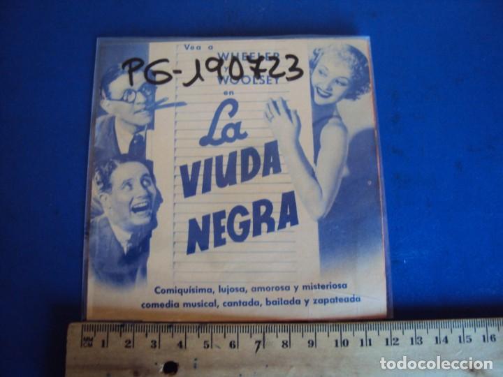  Flyers Publicitaires de films Anciens: (PG-190723)PROGRAMA DOBLE - LA VIUDA NEGRA - WHEELER Y WOOLSEY - TEATROS CALDER&Oacute;N Y CIRCO