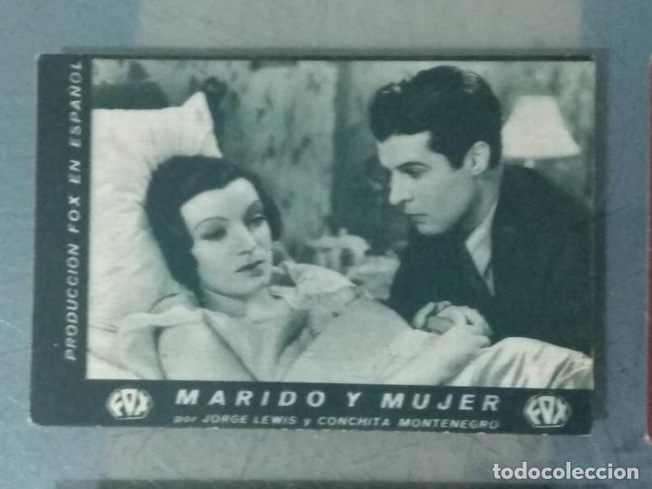 Cine: MARIDO Y MUJER. LOTE DE 4 PROGRAMAS DE CINE EN FORMATO TARJETA. - Foto 2