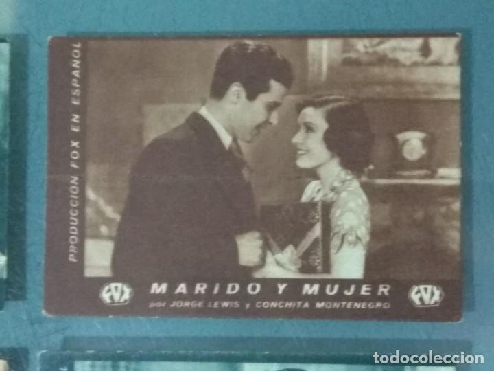 Cine: MARIDO Y MUJER. LOTE DE 4 PROGRAMAS DE CINE EN FORMATO TARJETA. - Foto 3