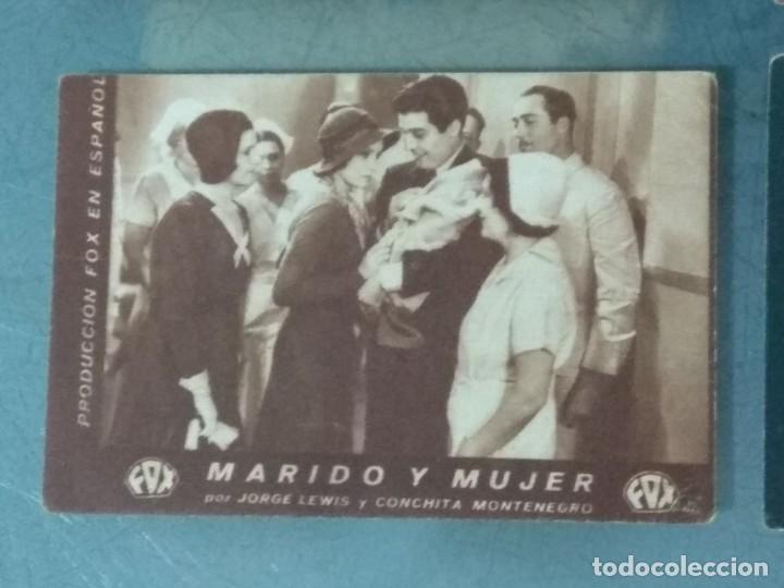Cine: MARIDO Y MUJER. LOTE DE 4 PROGRAMAS DE CINE EN FORMATO TARJETA. - Foto 4