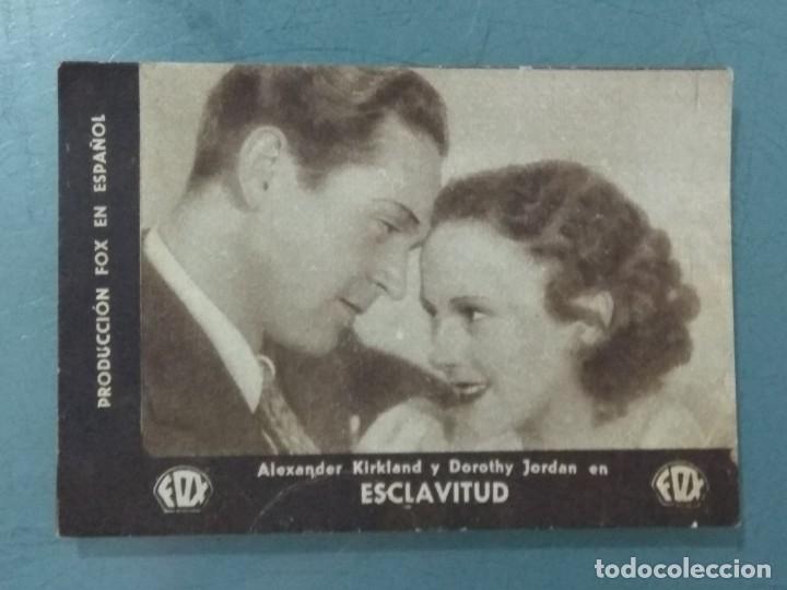 Cine: ESCLAVITUD - PROGRAMA DE CINE EN FORMATO TARJETA. - Foto 1