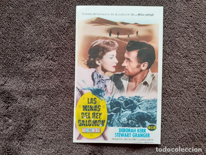  Flyers Publicitaires de films Anciens: LAS MINAS DEL REY SALOMON. PROGRAMA DE MANO CON PUBLICIDAD. CINE MODERNO 1952. STEWART GRANGER.