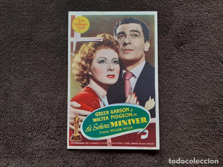 Cine: LA SE&Ntilde;ORA MINIVER. PROGRAMA DE MANO CON PUBLICIDAD. CINEMA VICTORIA. 1947.