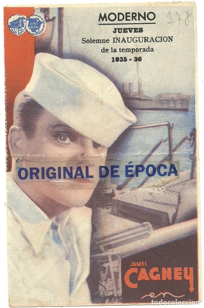 Cine: (PG-190824)AQUI VIENE LA ARMADA PROGRAMA DOBLE WARNER JAMES CAGNEY GLORIA STUART - Foto 1