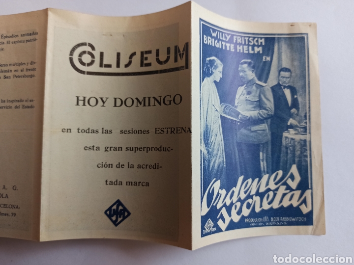 Cine: Programa de cine, &Oacute;rdenes Secretas. UFA, a&ntilde;os 30. - Foto 5
