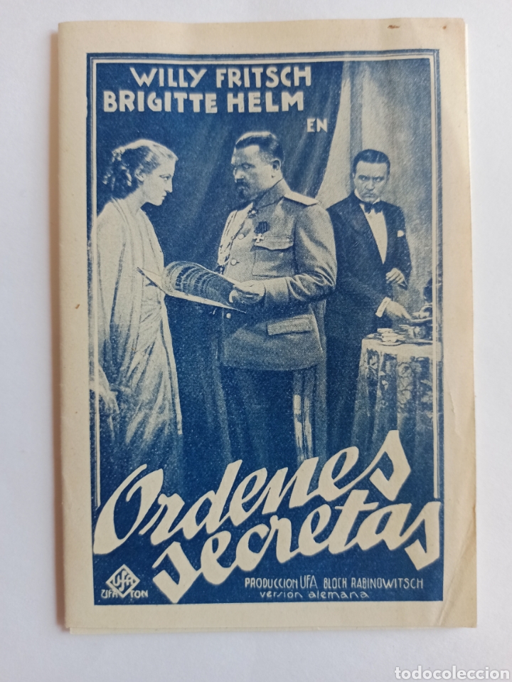 Cine: Programa de cine, &Oacute;rdenes Secretas. UFA, a&ntilde;os 30. - Foto 1