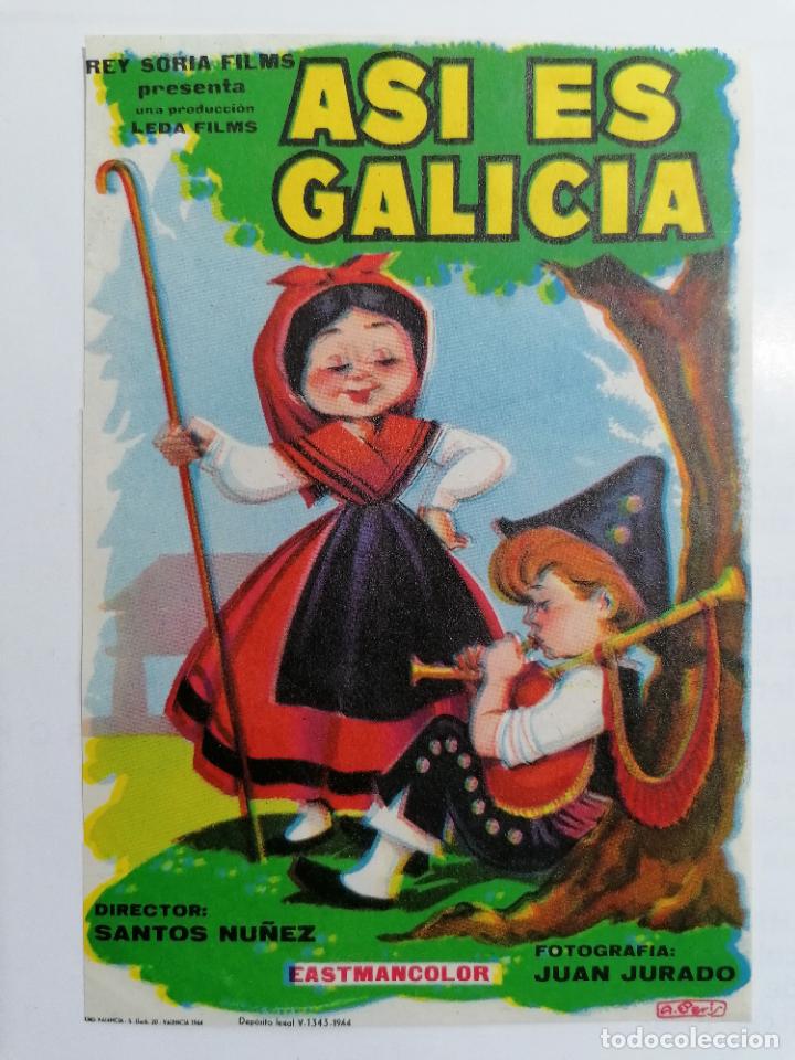 Folhetos de m&atilde;o de filmes antigos de cinema: PROGRAMA DE CINE, ASI ES GALICIA, SIN PUBLICIDAD