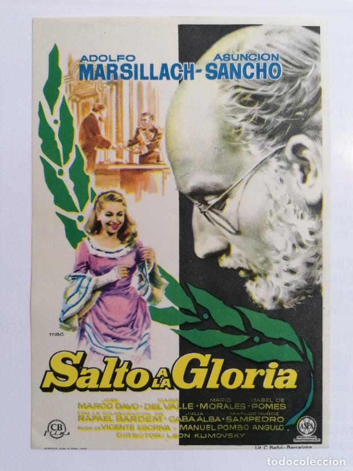Folhetos de m&atilde;o de filmes antigos de cinema: PROGRAMA DE CINE, SALTO A LA GLORIA, SIN PUBLICIDAD