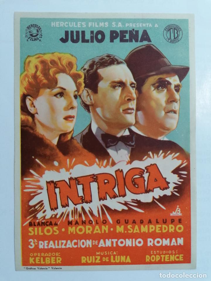Folhetos de m&atilde;o de filmes antigos de cinema: PROGRAMA DE CINE, INTRIGA, SIN PUBLICIDAD