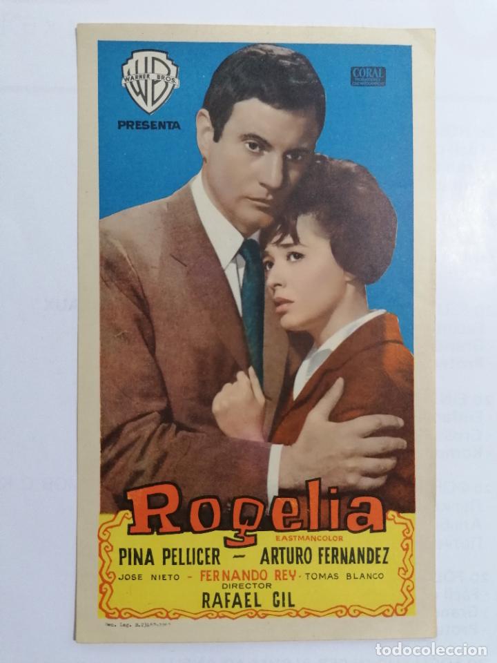 Folhetos de m&atilde;o de filmes antigos de cinema: PROGRAMA DE CINE, ROGELIA, SIN PUBLICIDAD