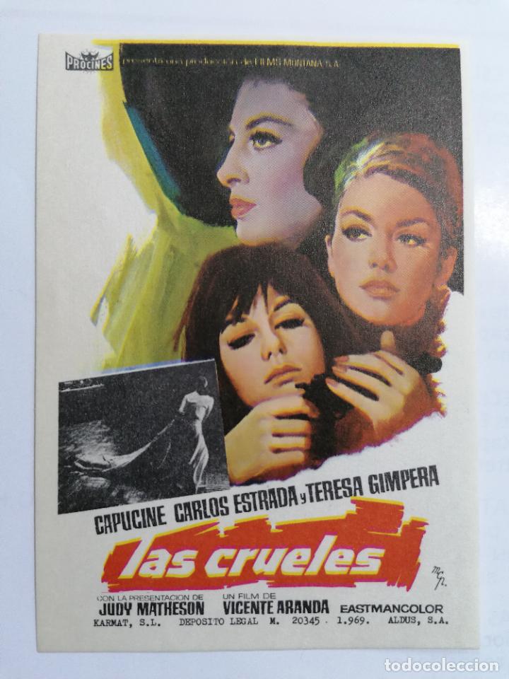 Folhetos de m&atilde;o de filmes antigos de cinema: PROGRAMA DE CINE, LAS CRUELES, SIN PUBLICIDAD