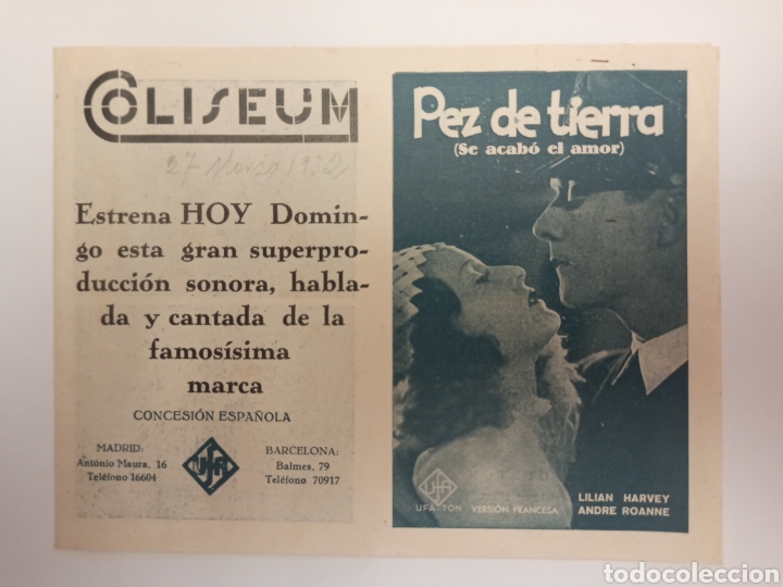 Cine: Cu&aacute;druplo programa cine. Pez de tierra, UFA a&ntilde;os 30. - Foto 1
