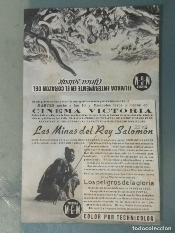 Cine: LAS MINAS DEL REY SALOMON - PROGRAMA DE CINE DOBLE (sin doblar). - Foto 2