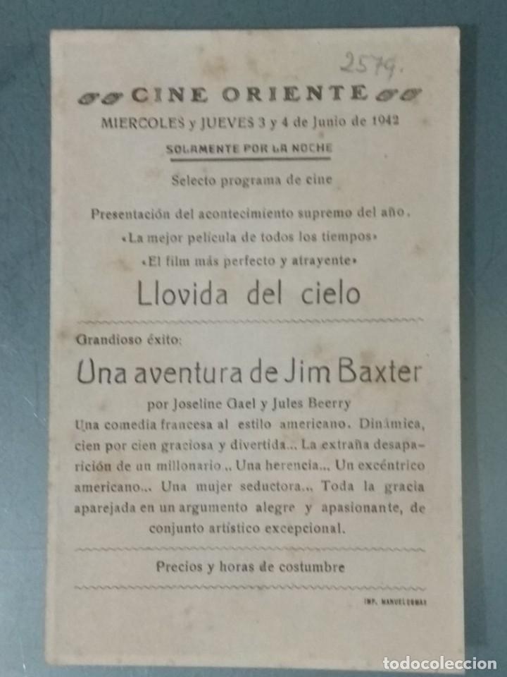 Cine: LOTE DE 4 PROGRAMAS DE CINE SENCILLOS DE LA PELICULA - LLOVIDA DEL CIELO. - Foto 6