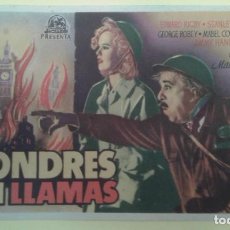  Foglietti di film di film antichi di cinema: LONDRES EN LLAMAS EDWARD RIGBY ORIGINAL S.P. DISTRIBUIDORA INVICTA