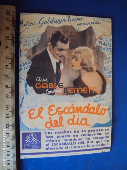 Cine: (PG-190849)EL ESCANDALO DEL DIA, TR&Iacute;PTICO, CLARK GABLE, CONSTANCE BENNETT - Foto 1