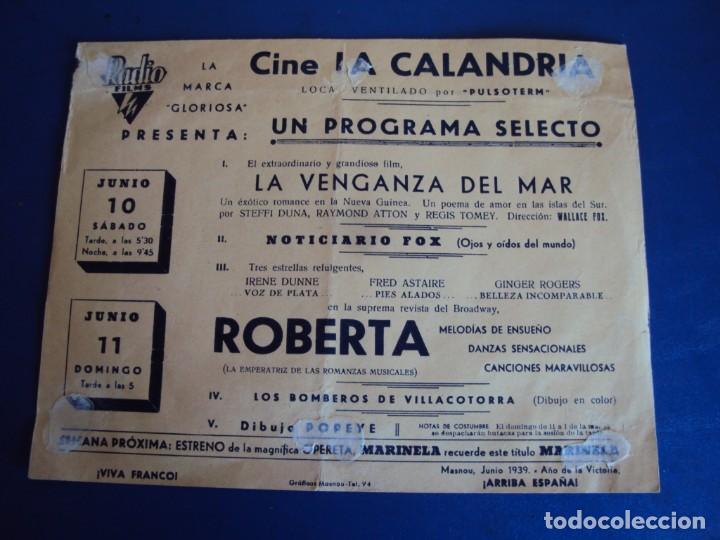 Cine: (PG-190840)PROGRAMA DOBLE RKO *ROBERTA* FRED ASTAIRE GINGER ROGERS IRENE DUNNE - Foto 4