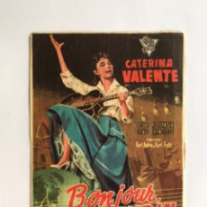 Cine: VALENCIA CINE PRINCESA FOLLETO DE MANO BONJOUR KATHRIN, MUSICAL (A.1958) PUBLICIDAD CINE... Lote 230835280