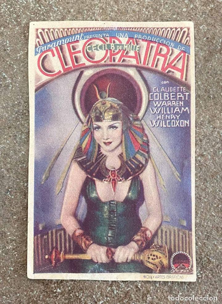 Cine: CLEOPATRA, PROGRAMA SENCILLO, NO ES TARJETA. RARO - Foto 1