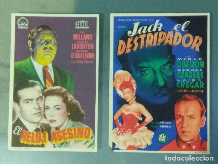 Folhetos de m&atilde;o de filmes antigos de cinema: LOTE DE 2 PROGRAMAS DE CINE SENCILLOS A&Ntilde;OS 40: JACK EL DESTRIPADOR - EL RELOJ ASESINO.