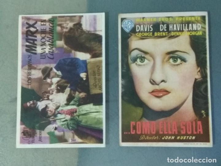 Cinema: LOTE DE 2 PROGRAMAS DE CINE SENCILLOS A&Ntilde;OS 40: COMO ELLA SOLA - UNA NOCHE EN CASABLANCA.