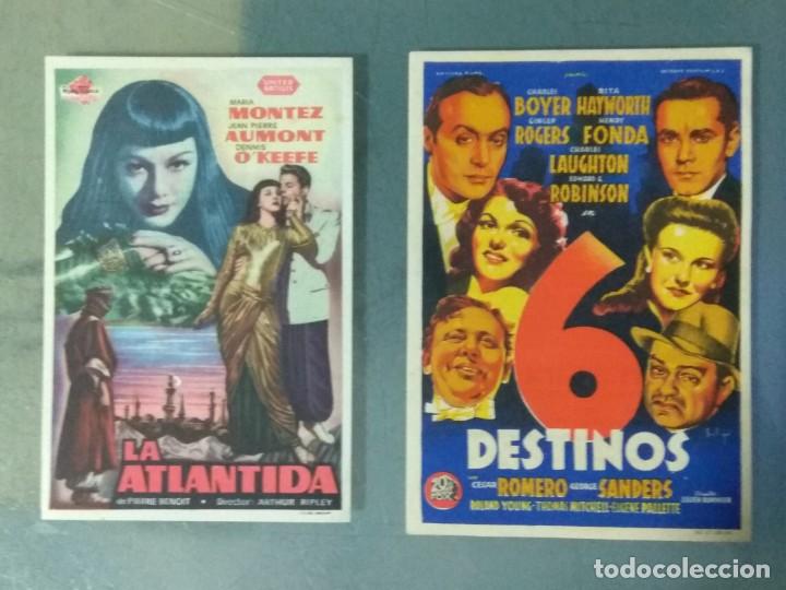 Folhetos de m&atilde;o de filmes antigos de cinema: LOTE DE 2 PROGRAMAS DE CINE SENCILLOS A&Ntilde;OS 40: LA ATLANTIDA - 6 DESTINOS