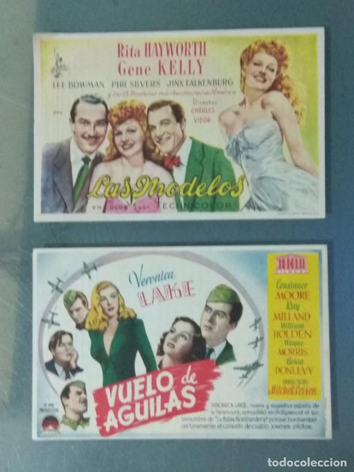 Folhetos de m&atilde;o de filmes antigos de cinema: LOTE DE 2 PROGRAMAS DE CINE SENCILLOS A&Ntilde;OS 40: VUELO DE AGUILAS - LAS MODELOS