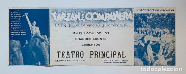 Cine: TARZAN Y SU COMPA&Ntilde;ERA. PROGRAMA TR&Iacute;PTICO ORIGINAL. M.G.M. - Foto 2