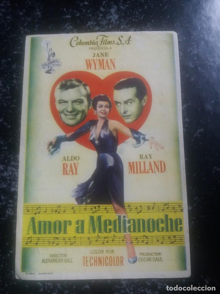  Flyers Publicitaires de films Anciens: Amor a medianoche con Publicidad Cine Duque y Jardin M&aacute;laga