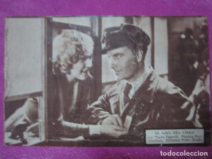 Cine: EL CIELO AZUL MARTA EGGERTH PROGRAMA DE CINE TARJETA C25 1 - Foto 2