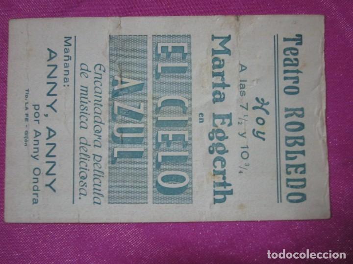 Cine: EL CIELO AZUL MARTA EGGERTH PROGRAMA DE CINE TARJETA C25 1 - Foto 5