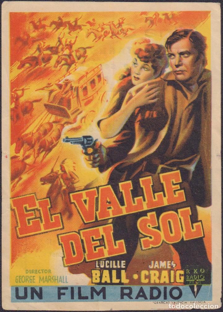 Cine: Programa sencillo de EL VALLE DEL SOL (1942) - Cine Serrano de Catarroja - Foto 1