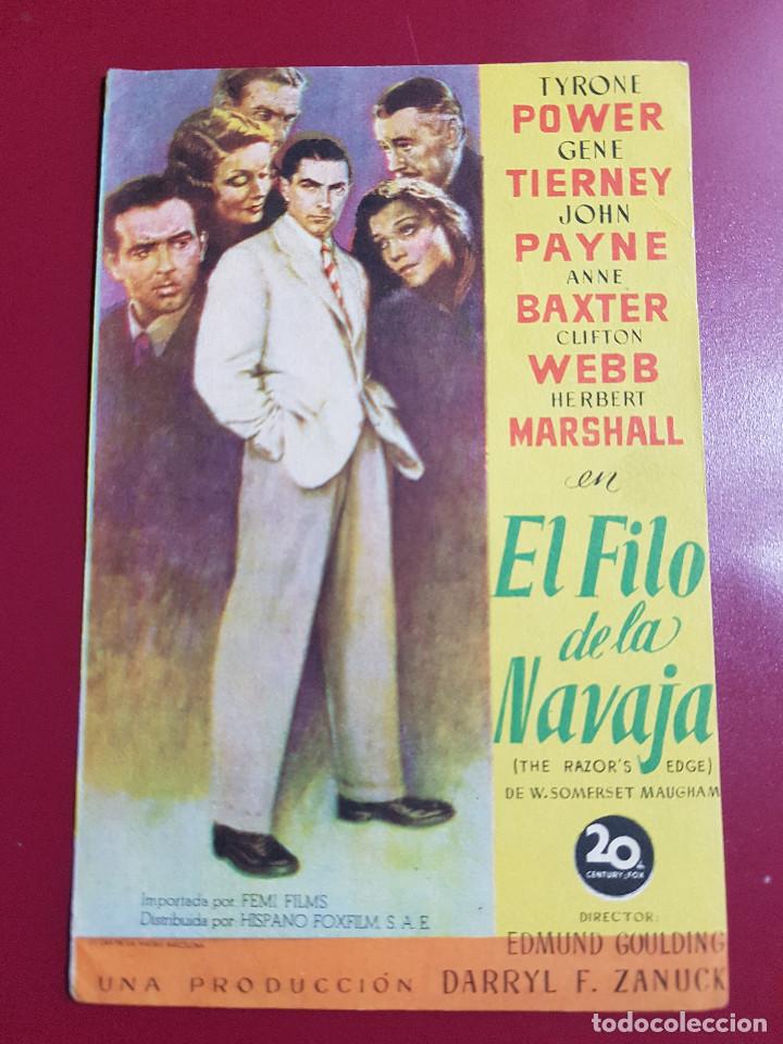 Cine: PROGRAMA DE MANO - EL FILO DE LA NAVAJA - Foto 1