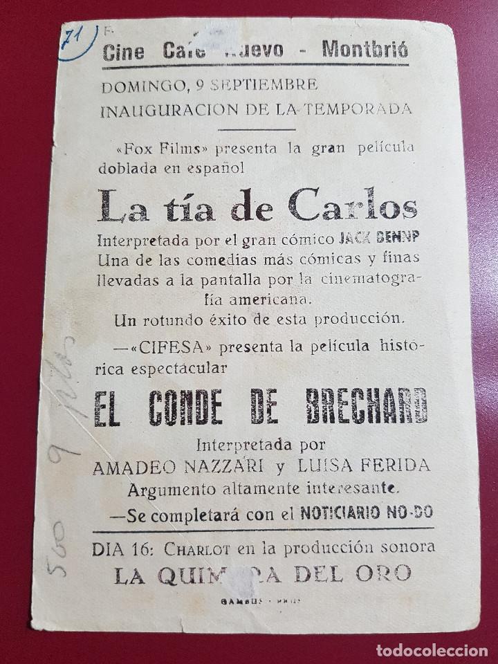 Cine: PROGRAMA DE MANO - LA TIA DE CARLOS - Foto 2