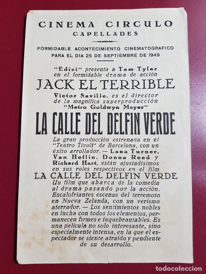 Cine: PROGRAMA DE MANO - LA CALLE DEL DELFIN VERDE - Foto 2