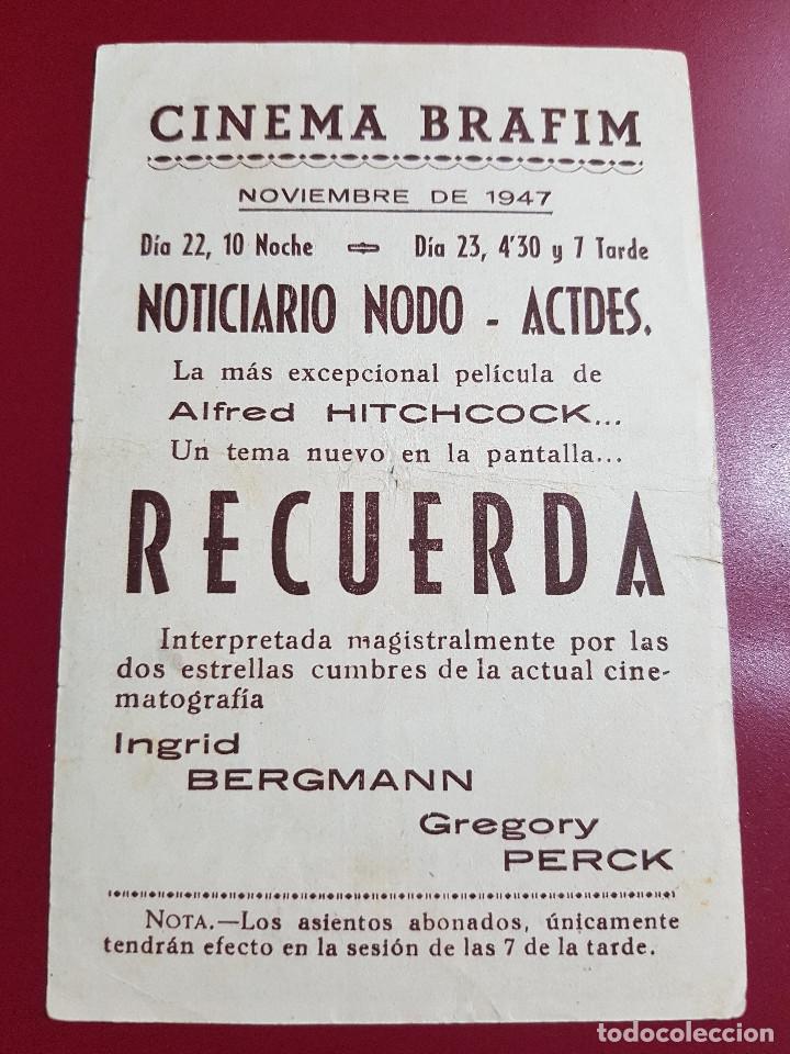Cine: PROGRAMA DE MANO - RECUERDA - Foto 2