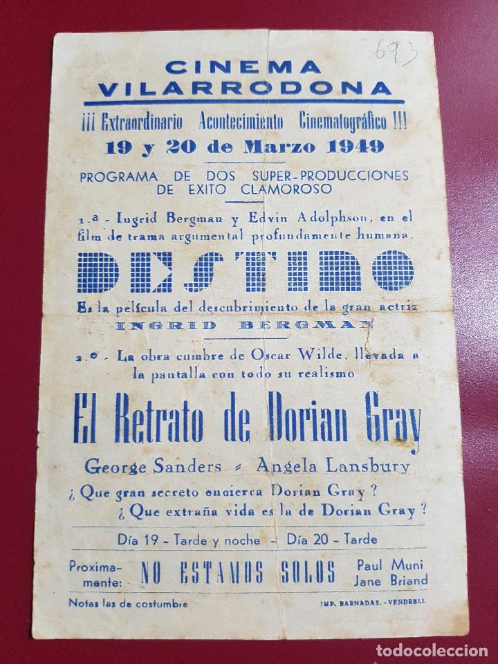 Cine: PROGRAMA DE MANO - EL RETRATO DE DORIAN GRAY - Foto 2
