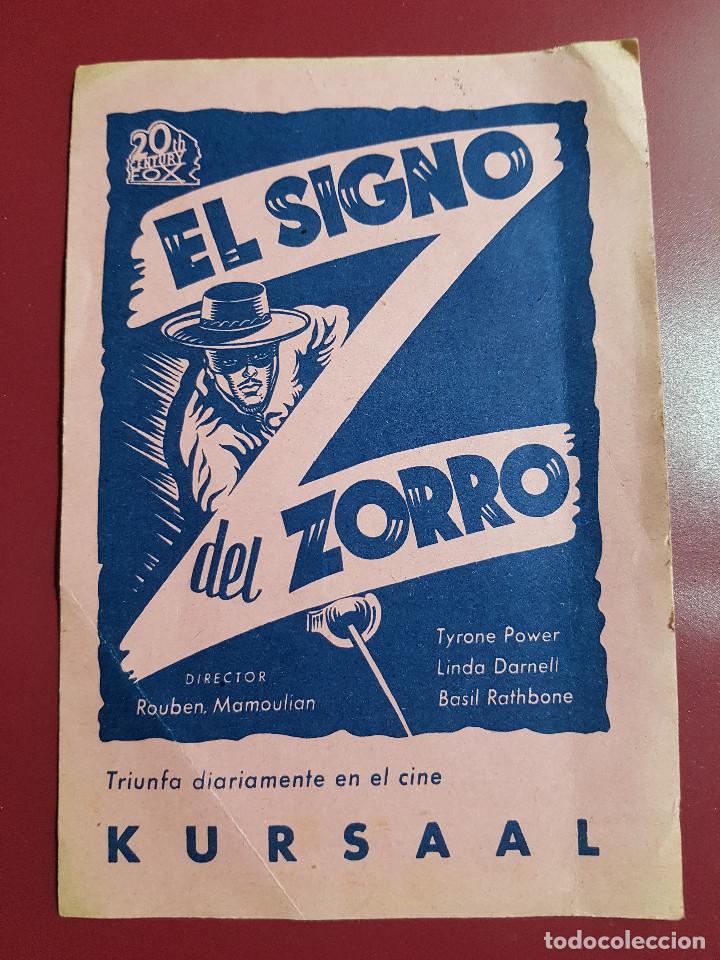 Cine: PROGRAMA DE MANO - EL SIGNO DEL ZORRO - Foto 1